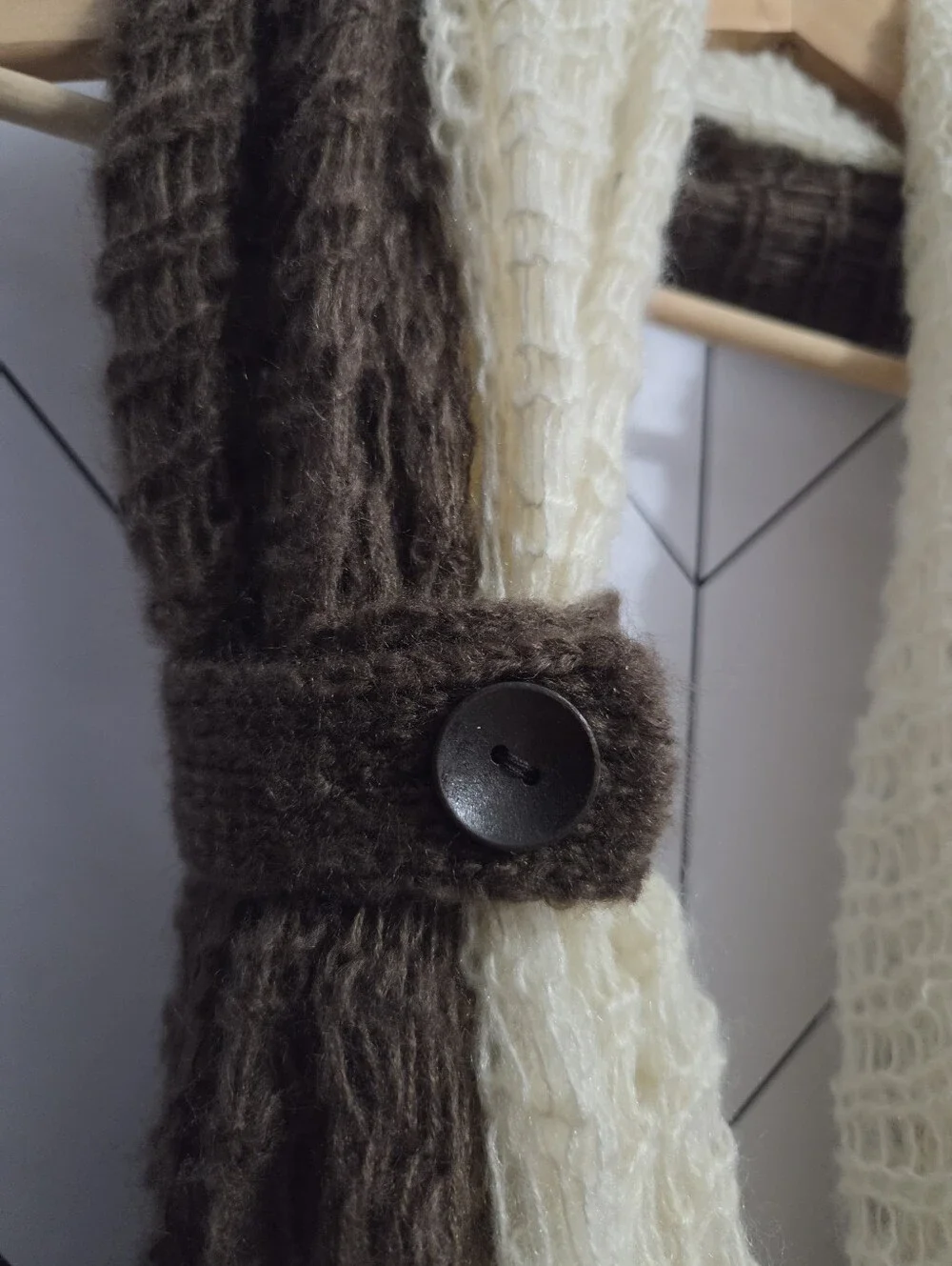 NWOT Super Soft Dual-Layer Two-Tone Infinity Scarf Cuffed with Button